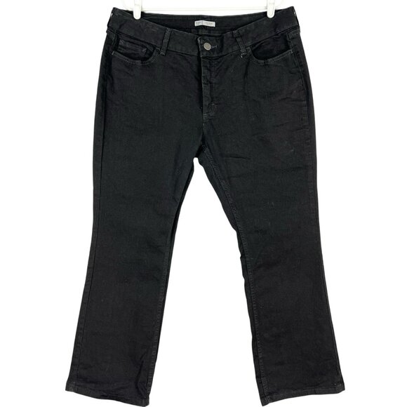 Riders by Lee Women's Stretch Black Denim Jeans Size 18P Boot Cut Mid Rise - Picture 1 of 12